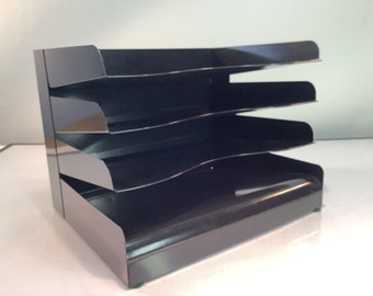 Vintage Four Tier Metal File Organizer