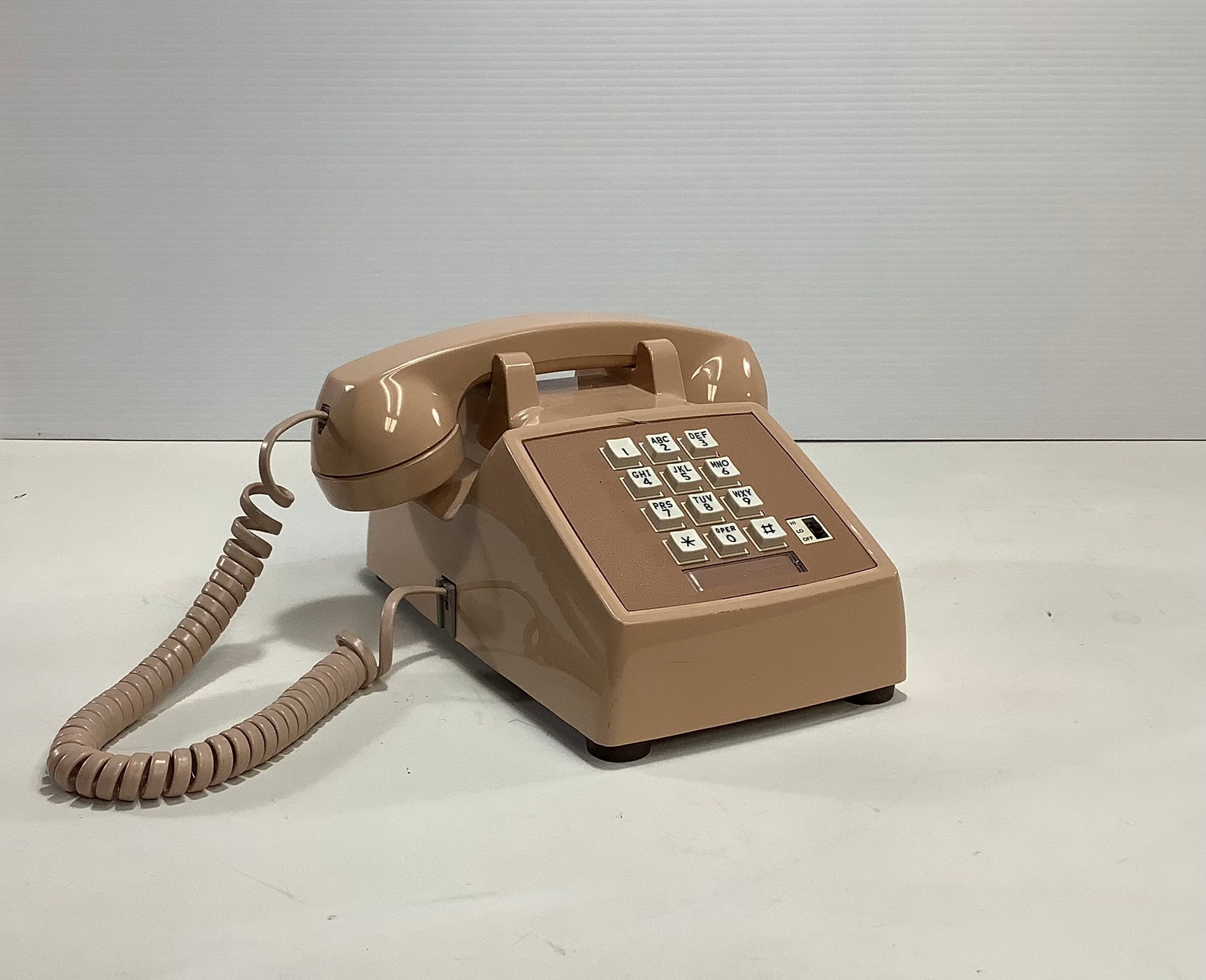 Vintage Pink Beige Push Button Phone - Etsy