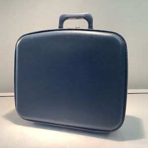 Small Vintage Blue Gateway Suitcase With Keys