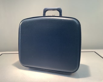 Small Vintage Blue Gateway Suitcase With Keys