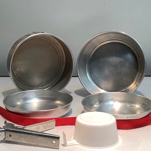 Compact, Vintage Camping Cookware and Dining Set