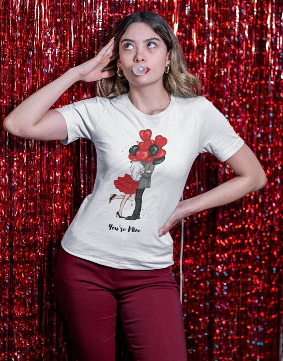 Tee Cute Shirt Red Heart Baloon | Etsy