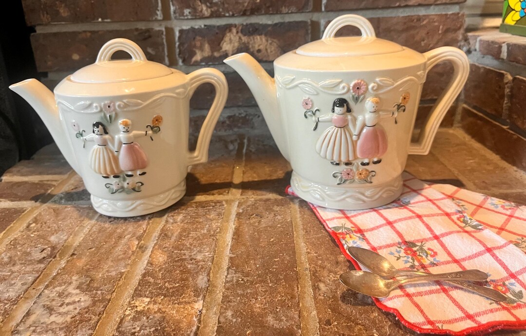 Vintage Porcelier Dutch Girl Teapot Set: Hand-painted Vitreous China - Etsy
