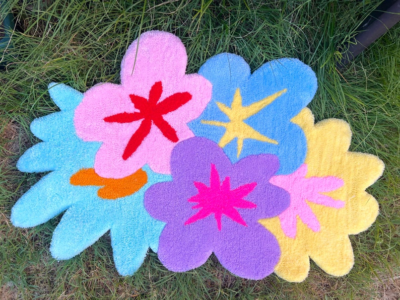 Tufting rugstufted rugsflower rugsflower carpethandmade image 1