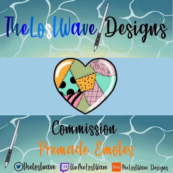 Premade Nightmare Before Christmas Emote Sally Heart Twitch / Discord