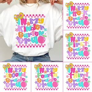 Preppy Back To School Bundle PNG, School Grade PNG, Back to School Bundle, Kindergarten, School Grade Level, Happy First Day Of School