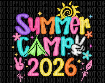 Preppy Summer Camp 2025 PNG: Licenza per uso commerciale (Download digitale)