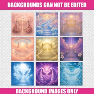 Memorial Background Bundle: Heaven Stair, Dove, Gate - PNG (Digital Download