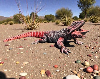 Realistischer 3D gedruckter artikulierender bärtiger Drache | Flexy Poseable Reptil Dekor | Einzigartiges Geschenk für Naturliebhaber