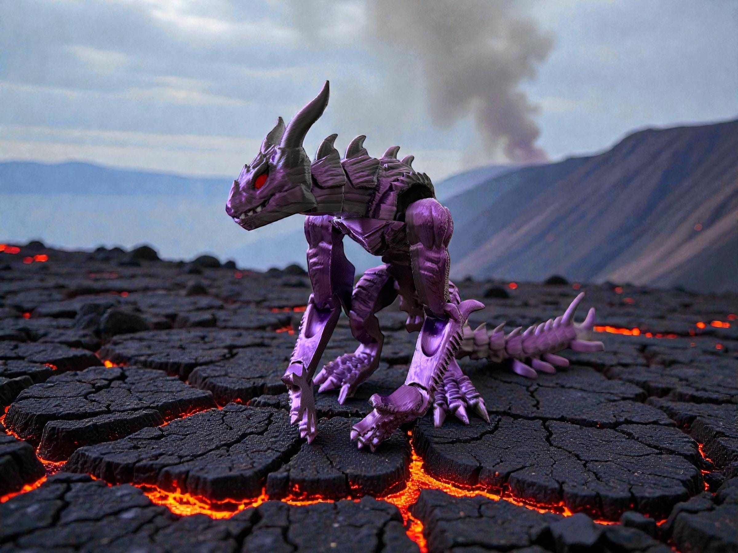 3D Printed Articulating Ion Dragon,kaiju Monster,gift for Birthday