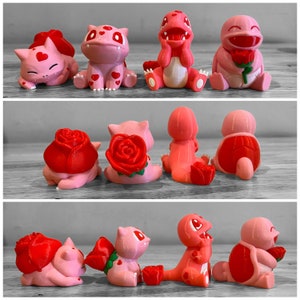 Valentines Day 3d Printed Pokemon Rose Bulbasaur,gift for him,gift for her,gift for dad,gift for mom,gift for boyfriend, valentine’s gift