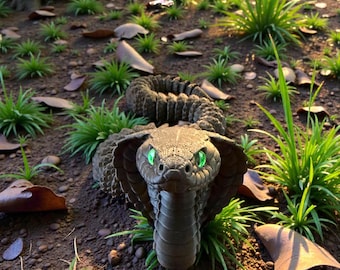 3D Printed Articulated Cobra Snake ,Flexible Realistic, Fidget,Sensory,Gift,for reptile lover, gift for snake lover