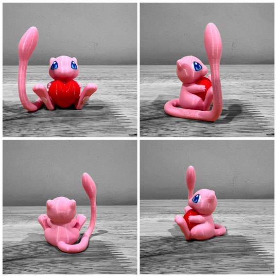 Mew Pokemon holding a heart 3D model 3D printable