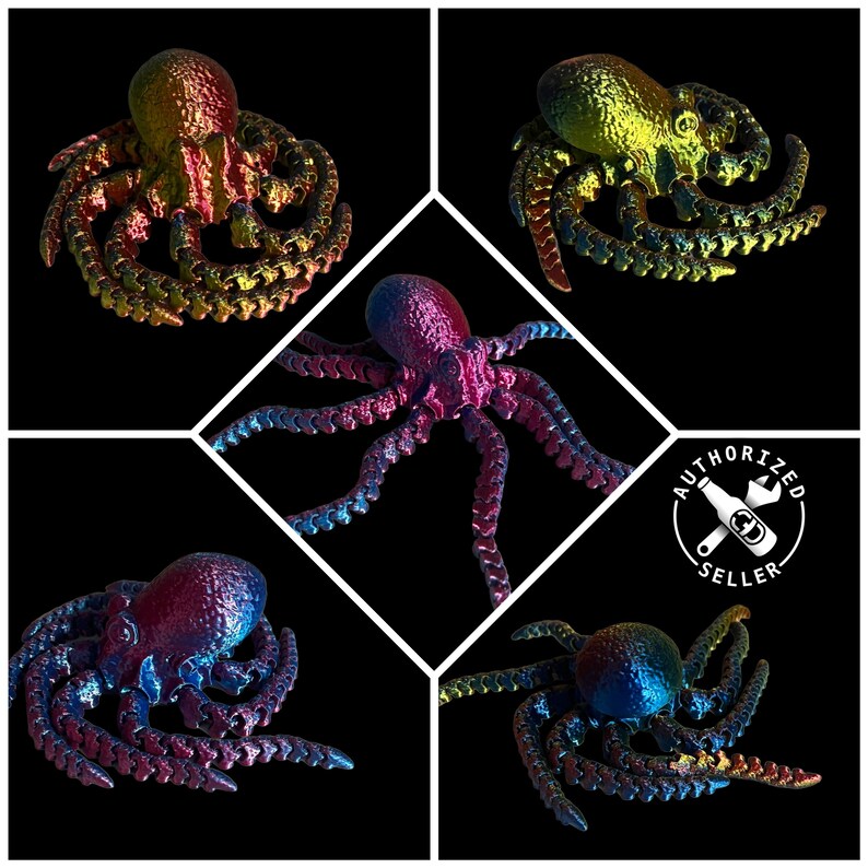 3D Printed Articulating Octopus Aquarium Decor Tank Decor Etsy