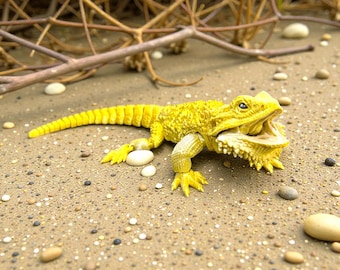 Realistic 3D Printed Articulating Bearded Dragon  | Flexy Poseable Reptile Decor | Unique Gift For Nature Lovers