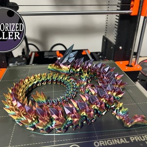 3D Printed Articulated Flexi Crystal Dragon, Crystal Wing Dragon, Dragon Fidget Toy, Personalized gift, birthday, father&#39;s day