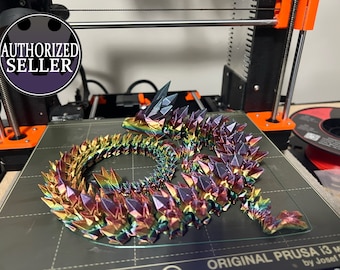 3D Printed Articulated Flexi Crystal Dragon, Crystal Wing Dragon, Dragon Fidget Toy, Personalized gift, birthday, father&#39;s day