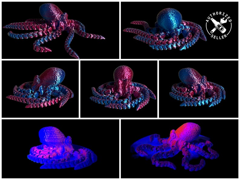 3D Printed Articulating Octopus Aquarium Decor Tank Decor Etsy