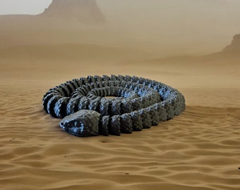 3D Printed Realistic Articulated/Flexible Kingsnake, Fidget/Sensory toy, Gift for birthday/for him/for her