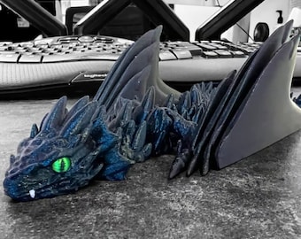 3D Printed Dragon/Wyvern, Customizable, Posable, Flexible/Articulated, Gift, Birthday, Fathers Day, For him, For her, Sensory/Fidget Toy