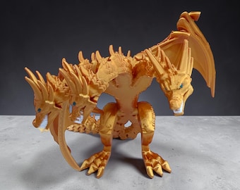 3D Printed Articulating King Gidorah,3 Headed Hydra, Kaiju Monster,Gift for birthday,for him,for gamers,for dad, for boyfriend