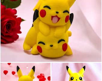 3d Printed Valentine’s Day Heart Pikachu, For her, For him, For gift, For Valentine's Day, Personalized Gift, Wedding, Cake Topper