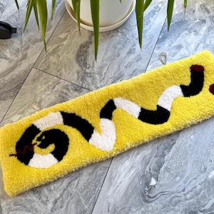 Wall Hanging Rug, Snake Colourful Tufted Rug Handmade Soft and Fluffy for Living Room, Bedroom, gift, kids room.