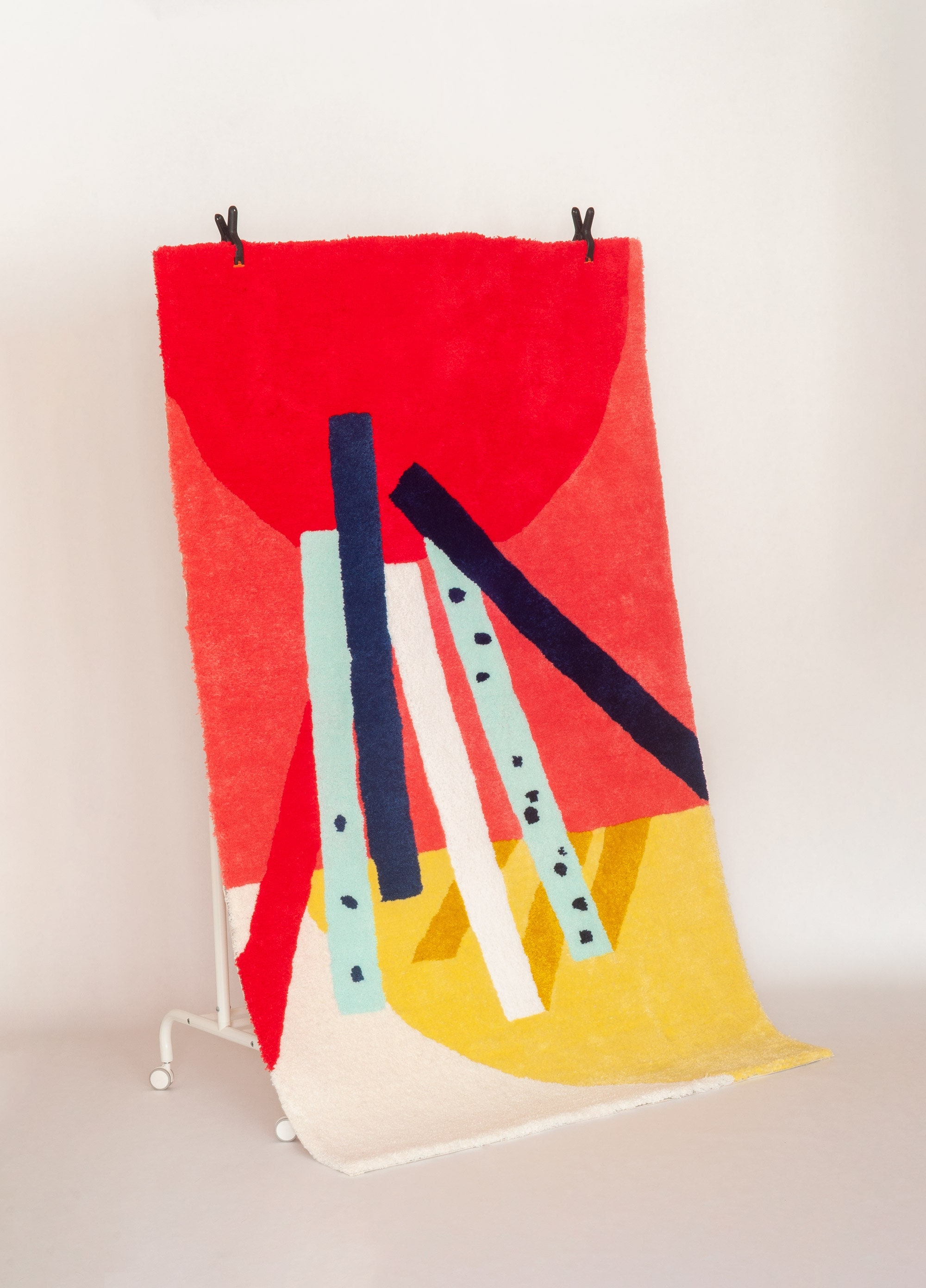 Tapis Design Tufté à La Main/Coucher de Soleil sur Le Terrain