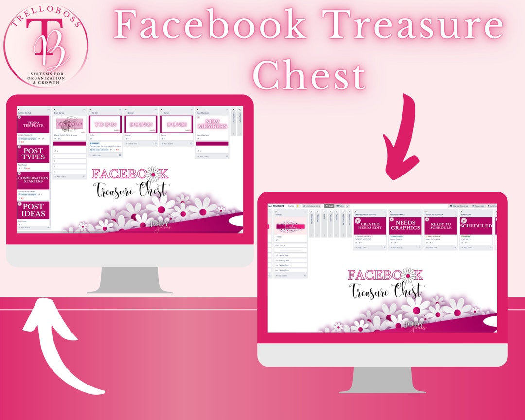 Facebook Treasure Chest is a Social Media Trello Template for Content