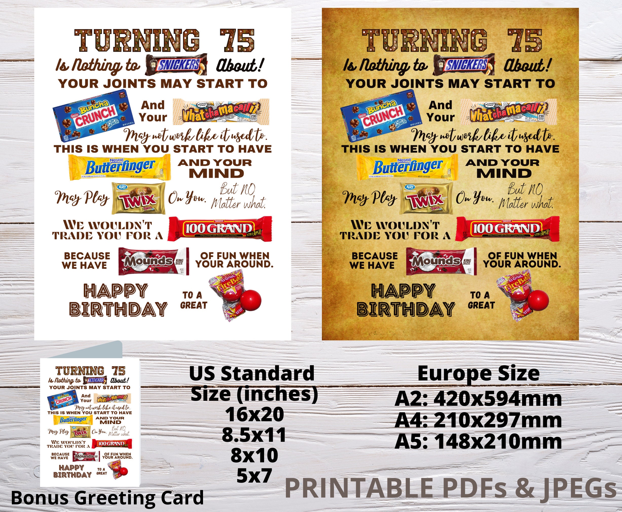 激レアCANDIES ポスター 大判サイズ75✕105センチ 75th Birthday Candy Poster, Birthday Candy Sign, 75th Birthday