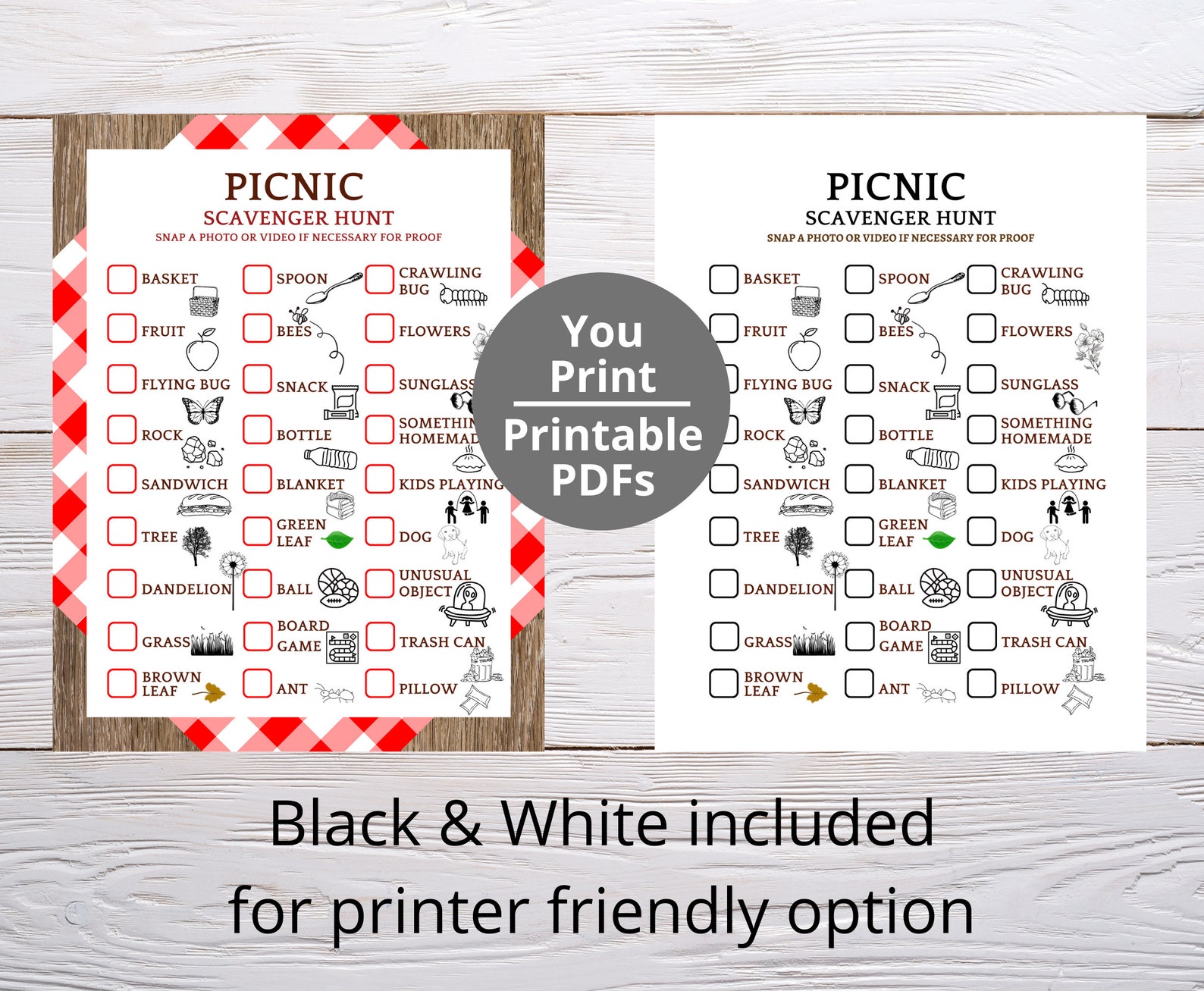 Picnic Scavenger Hunt Printable Outdoor Scavenger Hunt Camping Hiking
