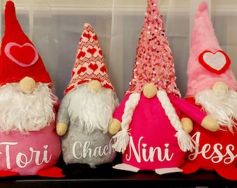 Tiered Tray Decor Gnomes, Gnomes with Hats, Pink Gnomes Plush Decor, Gnome Lover Gift, Gifts under 10, Easter Plush, Easter Basket Gift