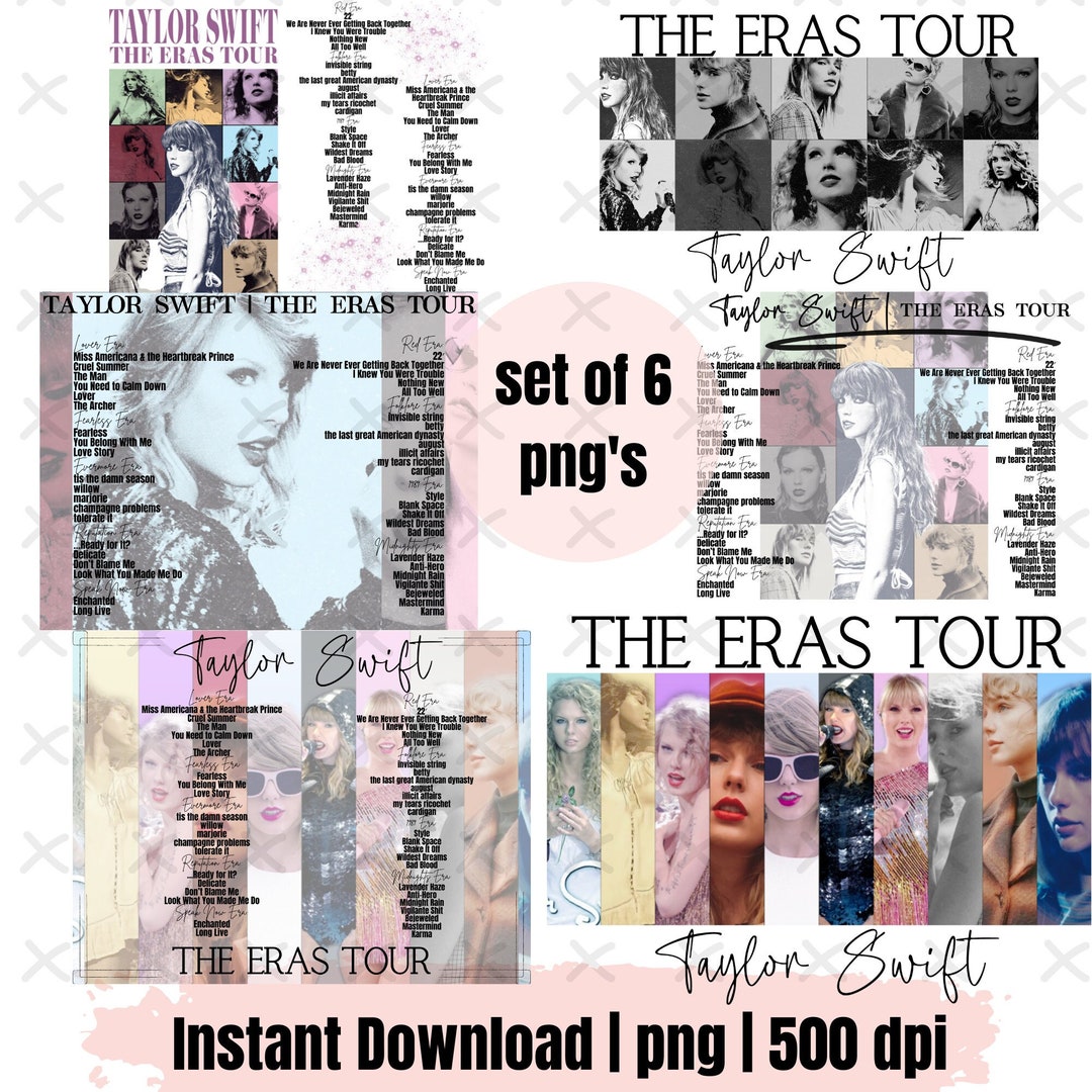 Eras Tour Png Bundle Taylor Swift Png Bundle Set of 6 Taylor - Etsy ...