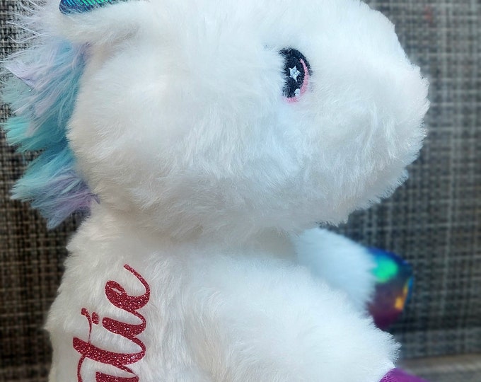 Unicorn Stuffed Animal, Personalized Unicorn Plush with Name, Gift for Kids, Gifts under 30, Easter Plush, Easter Basket Gift