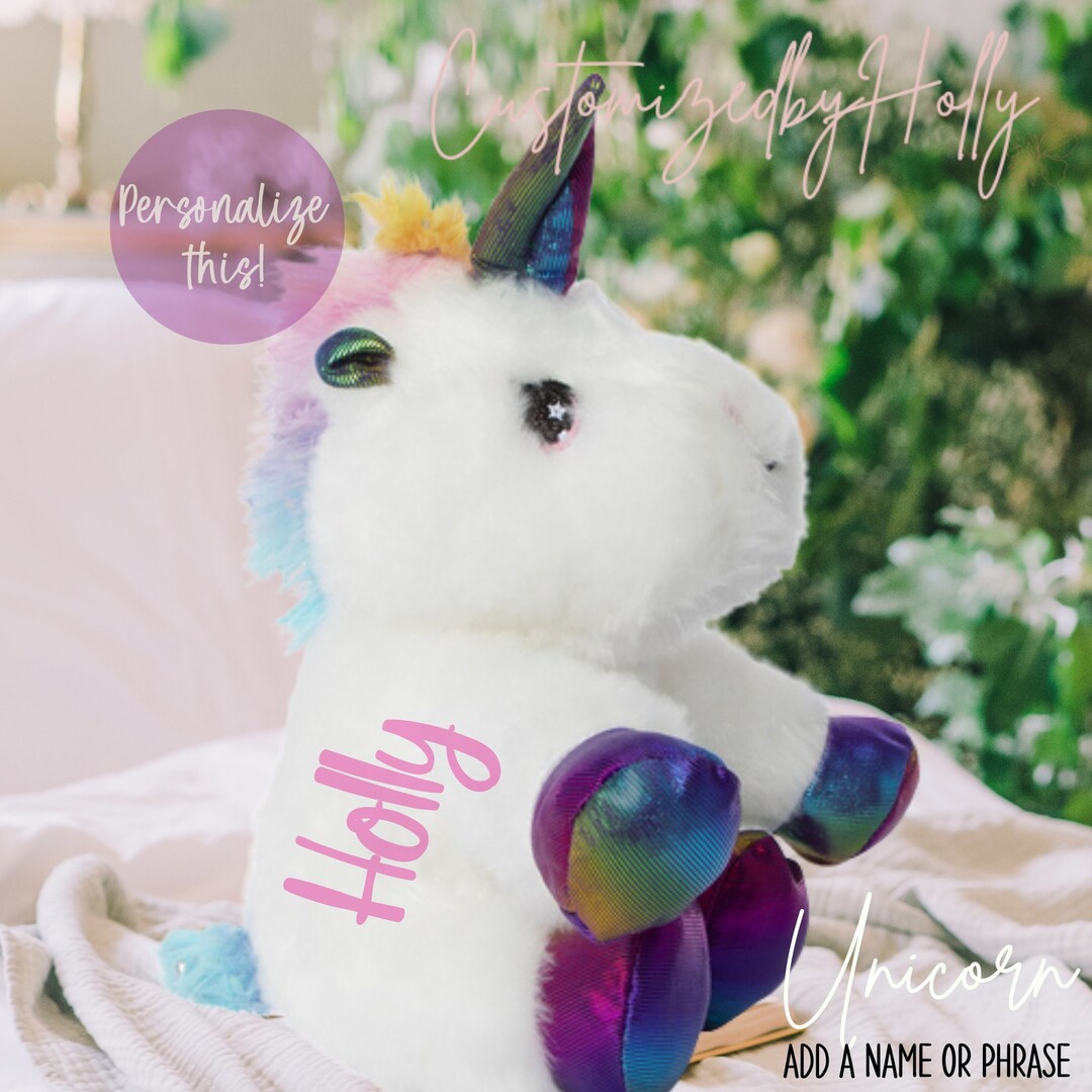 Unicorn Stuffed Animal Personalized Unicorn Plush With Name Gift for Kids Gifts Under 30 Etsy UK