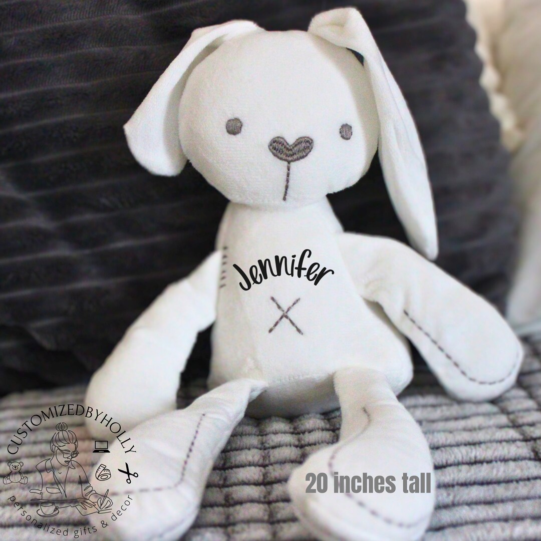 Personalized Bunny Plush: White Rabbit Stuffed Animal, Easter Gift - Etsy