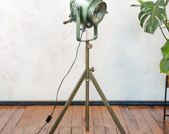 Antique 1950s A.E. Cremer Paris Film Spot on Industrial Iron Antique 1950s A.E. Cremer Paris Film Spot on Industrial Iron