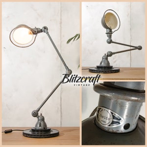 French Jieldé 2 Arm 1960s Loft Lamp Classy Jielde with great Patina Rustic Grey Workshop Light image 1