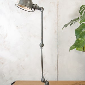 French Jieldé 2 Arm 1960s Loft Lamp Classy Jielde with great Patina Rustic Grey Workshop Light image 7