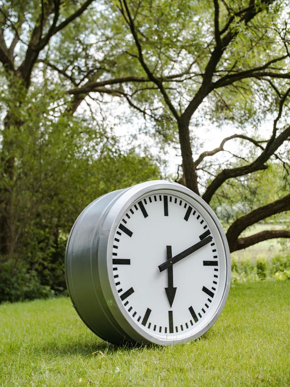 1950s Gray Station Clock Double Sided Light-up by RFT, Vintage