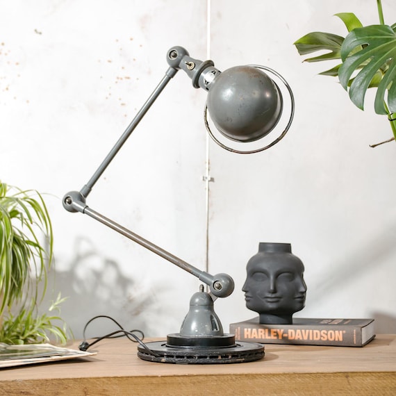 Jieldé Desk Lamp 2 Arm 1950s, French Factory Style Articulating