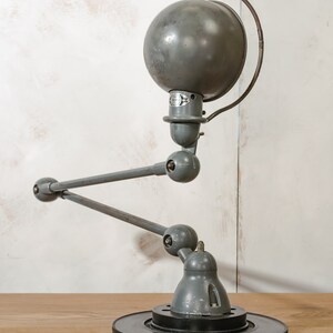 French Jieldé 2 Arm 1960s Loft Lamp Classy Jielde with great Patina Rustic Grey Workshop Light image 2