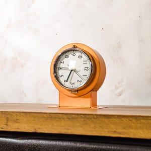 Orange Double sided Slave clock by Citizen, Maritime Wall mounted Timekeeper, 1980s Vintage Submarine Ship Decor, Quartz Mechanism
