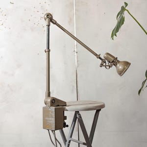 1950s Lumina Breveté Clamp Lamp: Vintage Articulated Workshop Light