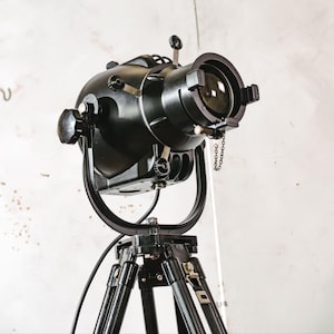 Vintage Strand Patt 23 Theatre Spotlight Lamp on Tripod, Upcycled 1960s English Stage Light, Industrial Floor Lamp, The Pig Nose