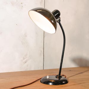 Kaiser Idell 6556 Desk Lamp Black, Bauhaus design by Christian Dell, 1940s Vintage Table lighting, Super Lampshade