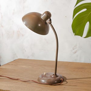 Brown Kaiser Idell 6556 Table Lamp, Bauhaus design by Christian Dell, 1940s Vintage Table lighting, Super Lampshade