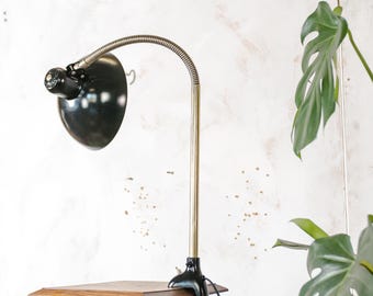 1940s Kaiser Idell 6740 Clamp Lamp, Restored Antique Gooseneck