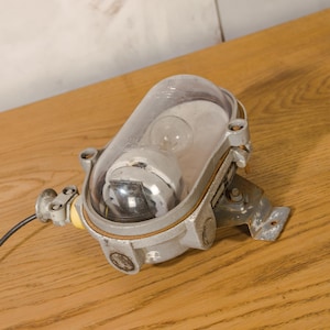 Vintage Industrial Bunker Wall Lamp, Original EOW Fixture for Home, Restaurant, or Man Cave Decor