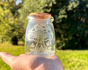 Mushroom Jar | Moon Water Jar | Ritual | Herb Jar | Spell Jar | Magic Mushroom